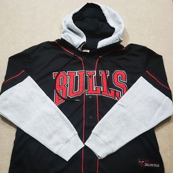 Ultra Game NBA Chicago Bulls Button Up Long Sleeve Hoodie Shirt #U - Picture 3 of 7